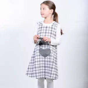 Vestido reversible hecho a mano para niña. Tweed a cuadros blancos talla: recién nacido - 9 años - Imagen 1 de 5