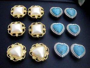 Button Covers faux Turquoise and faux Pearl very nice lot - Picture 1 of 3