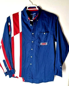 Wrangler Shirt Mens Size M Long Sleeve Button Western Cowboy - Picture 1 of 10