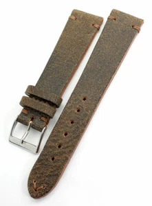 20mm Vintage Handmade GERMANY Calf Leather Quality Retro Look Watch Band 20/16mm - Picture 1 of 4