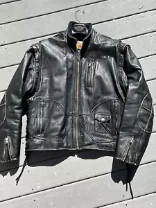 Harley-Davidson LARGE Panhead 1990s Convertible Old School Lederjacke / Weste - Bild 1 von 12