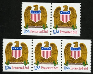 EE. UU. #3270a (10¢) bobina de escudo de águila engomada, gran "1998" lote al por mayor 5 sellos NH - Imagen 1 de 1