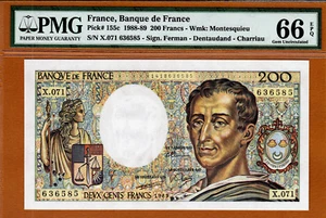 France 200 Francs 1989 Pick-155c GEM UNC PMG 66 EPQ - Picture 1 of 2