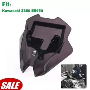 For 2017-2019 Kawasaki Z650 ER650 Windshield with GPS Sat Nav Mounting Bracket - Picture 1 of 17
