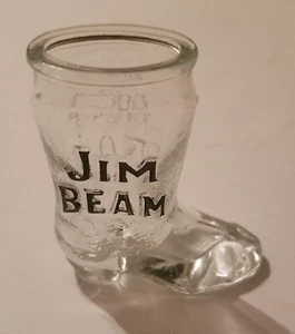 Jim Beam Shot Glasses Kentucky Bourbon Whiskey Cowboy Boot 1 1/2 Oz Vintage - Picture 1 of 4