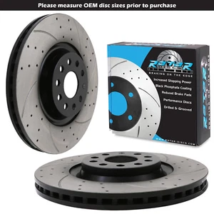FRONT DRILLED GROOVED 340mm BRAKE DISCS FOR VW GOLF MK7 2.0 TDI GTD GTI R 13+ - Picture 1 of 9