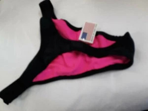 Mens Swimsuit thong lined seamless black front s m l or xl handmade USA tall - Picture 1 of 2