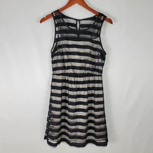 Jealous Tomato Dress Womens Medium Semi Sheer Striped Sleeveless Keyhole Neck - Picture 1 of 19