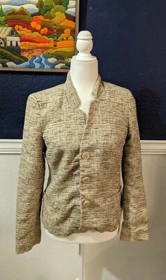 Lafayette 148 New York Womens Beige Boucle Blazer Jacket Sz 8 Medium M - Image 1 of 4