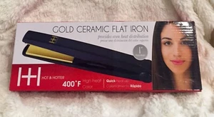 Genuine Hot & Hotter Gold Ceramic Flat Iron 1" *FAST FREE SHIPPING* - Picture 1 of 2