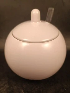 Sasaki Colorstone Matte Pink Sugar Bowl With Spoon - Picture 1 of 10