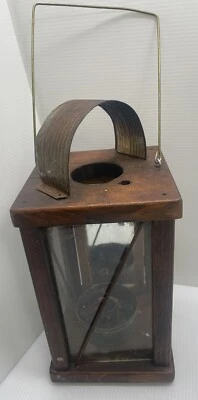  Vintage Wood Barn Lantern Rustic 9” By 5”  - Image 1 of 4