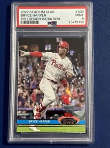 Bryce Harper 2022 Topps Stadium Club 1991 Design Variation #300 SSP PSA 9 Mint