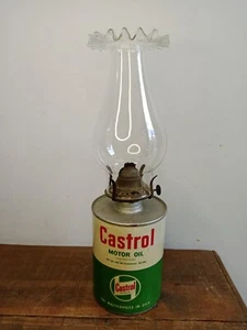 VINTAGE OIL LAMP MADE WITH AN CASTROL OIL CAN - VERY RARE - Picture 1 of 12
