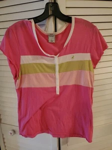 Sz Large OLD NAVY Women’s Short Sleeve 1/4 Button Down Shirt♡♡ - Picture 1 of 4