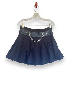 Royal Bones Daang Goodman Black Box Pleats Mini Skirt Chain Skater Goth Punk S - Picture 1 of 9