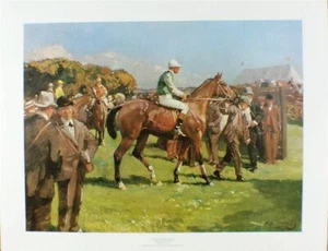 PRINT/ AT HETHERSETT RACES / MUNNINGS /50 X 59 CMS/HORSE RACING/TOP QUALITY/NEW - Picture 1 of 1