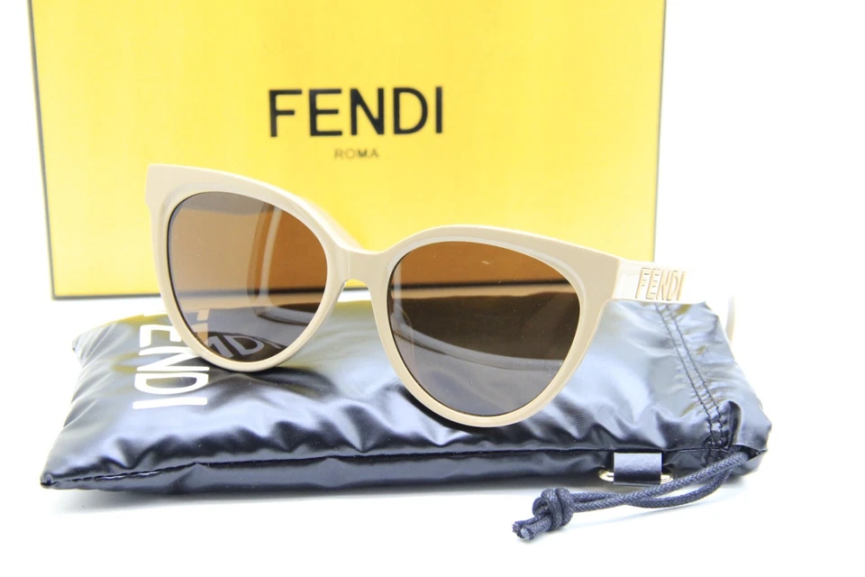 NUEVAS GAFAS DE SOL FENDI FE 40008U 57J BEIGE TOSTADO AUTÉNTICAS CON ESTUCHE 56-17 Foto 1 de 3