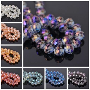 10pcs 12mm Round Matte Faceted Crystal Glass Loose Beads for Jewelry Making - Picture 1 of 10