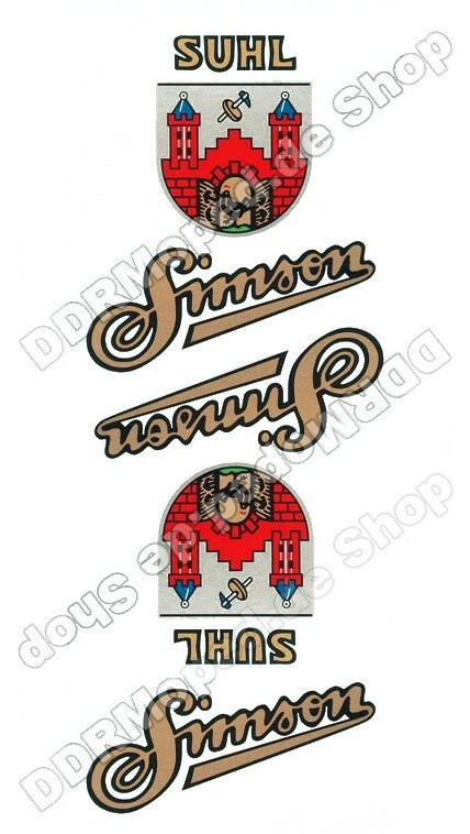 Simson SR1 SR2 SR2E Wasserabziehbilder 2x Suhl Wappen 1x Simson original Motiv - Bild 1 von 1