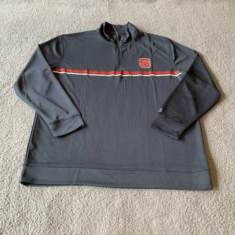 NC State Wolfpack Sweatshirt Mens XL Gray 1/4 Zip Long Sleeve 5661 Cover