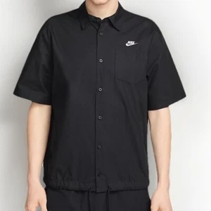 Nike Men’s Club Short Sleeve Club Oxford Button Up Shirt, Color: Black, Size L - Picture 1 of 4