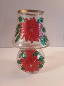 Weihnachtsstern Kerzenhalter Lampe Crackle Glas - Bild 1 von 8