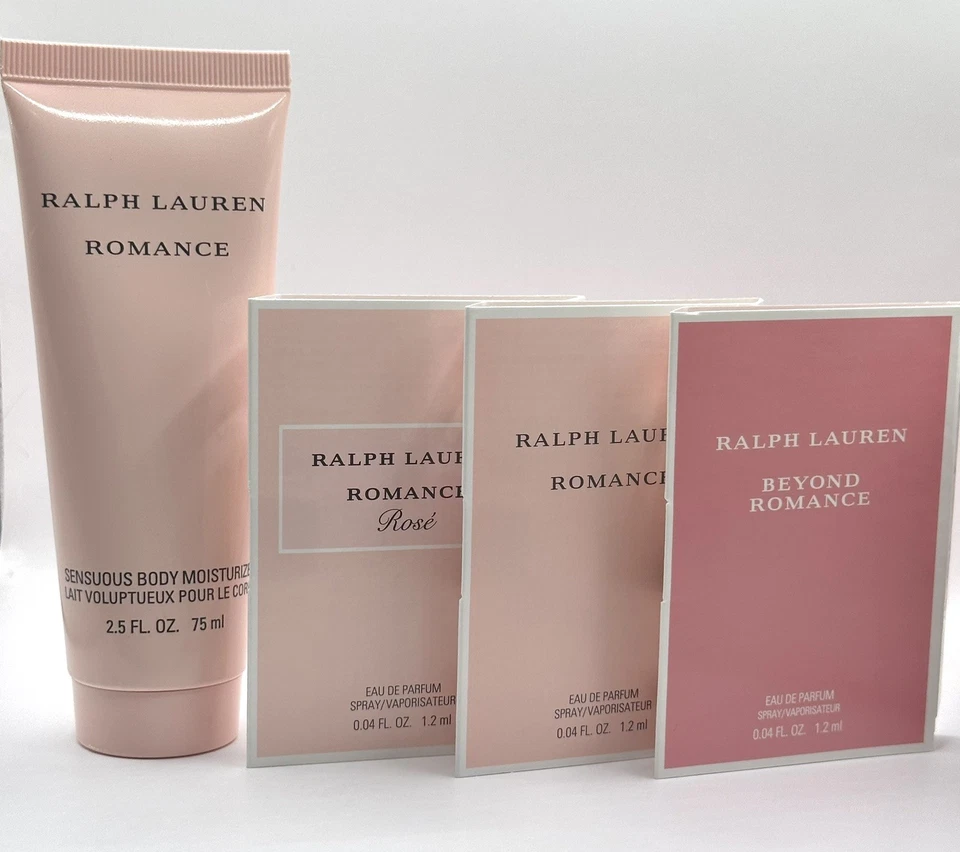 Crema hidratante corporal sensual Ralph Lauren Romance 2,5 fl. Oz. y 3 aerosoles de muestra Foto 1 de 1