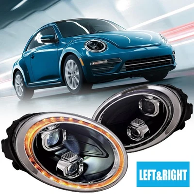 Par de faros delanteros LED secuenciales para Volkswagen Beetle 2013-2019 VW Foto 1 de 4
