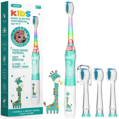 Kids Electric Toothbrush 3-5-6-12 Toddler Childrens Toothbrushes with - Image 1 of 4