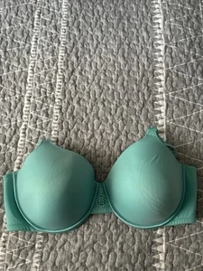 Vanity Fair Bra 42DD Teal Underwire Floral Lace Center Back Closure 76380 - Picture 1 of 7