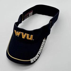 West Virginia Mountaineers Sun Visor Hat Stretch One Size Embroidered Blue - Picture 1 of 7
