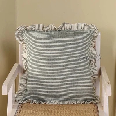 Bohemian Ruffle Striped Pillow Cover  Linen Cushion Cover Home & Garden Decor - Image 1 of 4