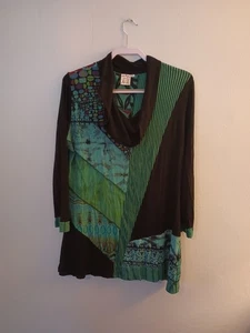 Parsley And Sage Tunic/Dress Size XL, Patchwork, Goth, Cowl, Artsy, Hippie - Picture 1 of 5