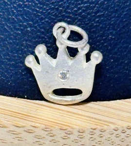MWS 925 Sterling Silber Krone Anhänger mit Strass Indien 1/4 Zoll. - Bild 1 von 4