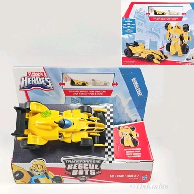 Playskool Heroes Transformers  Bumblebee Rescue Bots Pull-back & Go Race Car NEW - Image 1 of 4