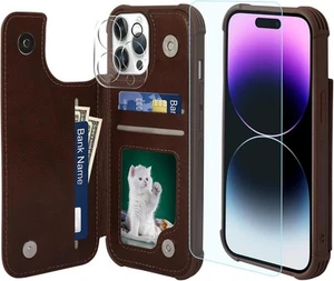 Wallet Case Compatible for iPhone 15 Pro Max for Women Men with Credit Card - Picture 1 of 7