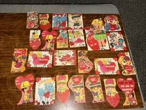 KONVOLUT 24 VINTAGE KINDER SCHULE VALENTINSTAG KARTEN ohne Beschriftung; 1005 - Bild 1 von 11