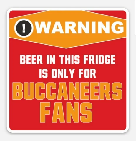 Warning Tampa Bay Buccaneers Beer Fridge only MAGNET -  Fans only Tom Brady Era Cover