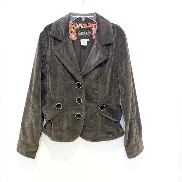 Blazer de veludo cinza Live a Little - Imagem 1 de 4