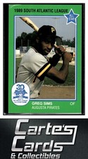 Greg Sims 1989 Grand Slam South Atlantic League All-Stars #5  Augusta Pirates
