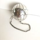 Vintage Silverplated Round Tea Ball with Matching Chain and Hook by M B Co
