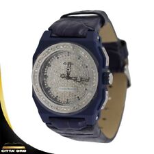 Watch ONLY TIME PACIOTTI 4us t4sw036 Blue Dial with Stones Watch Leather