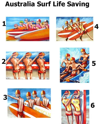 Art Painting Print Poster Canvas Australia Beach Landscape Abstract - Image 1 of 4