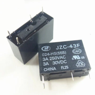 HONGFA JZC-43F-024-HS Power Relay 24VDC 4Pin 5A 250VAC - Image 1 of 2