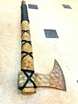MDM ETCHED BLADE VIKING AXE, FOREST AXE, WRAPPED ASH WOOD HANDLE, VINTAGE AXE - Image 1 of 4