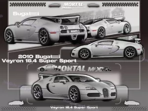 1:64 Bugatti Veyron Super Sport modellini auto pressofusi giocattoli regali miniatura mortale - Foto 1 di 12