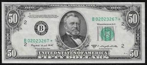 1950-C $50 *New York* Federal Reserve Note "Crisp AU+ Star" - Picture 1 of 2