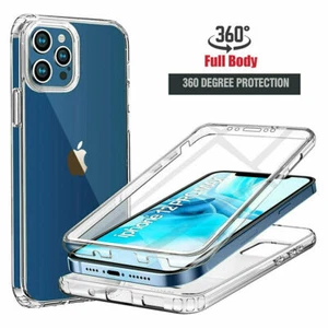 Silicone 360 Phone cover Case For 15 16 14 13 12 17 Pro Max XS X 8 Front & Back - Picture 1 of 11
