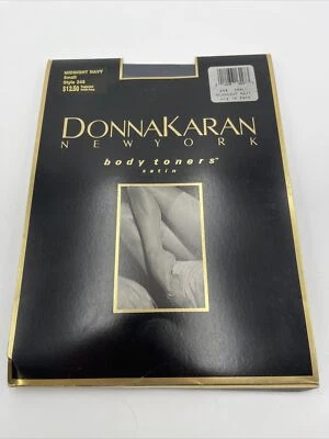 Donna Karan New York Pantyhose Midnight Navy Body Toners Satin Style 248 - Image 1 of 3